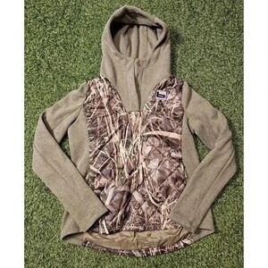 Banded Hoodie Jacket Womens M Green MAX5 Camo Primaloft Kinetic Hybrid Quilted